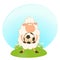Funny sheep play in football