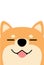 Funny shiba inu dog face flat design