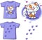 Funny shirt with cat - vector