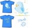 Funny shirt with spring singing bird printed vector