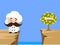 Funny Short Chef - Thinking How to Reach Close to Money Plant