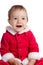 Funny singing baby in Santa Claus clothes