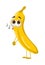 Funny Singing Banana with eyes. Cartoon funny fruits characters