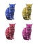 a funny sitting multicolor Cats with closed eyes