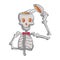 Funny skeleton with bowtie.