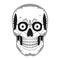 Funny skull. Modern logo. Retro skull dude.