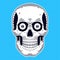 Funny skull. Modern logo. Retro skull dude.