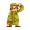 Funny Sloth Mammal as Military Worker Wearing Professional Khaki Uniform Vector Illustration