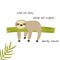 Funny sloth napping on a tree. Funny illustration