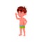 funny small boy kid with sunglasses waving parents on beach cartoon vector