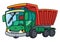 Funny small dump truck with eyes