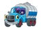Funny small milk truck or tanker with eyes.