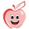 Funny and smiling apple face