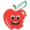 Funny and smiling apple face