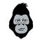 Funny smiling gorilla head icon vector