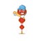 Funny smiling lampion chinese lantern cartoon mascot playing baseball