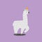 Funny smiling pink unicorn llama, alpaca. Cartoon character vector illustration.