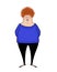 Funny Smiling Redheaded Woman in Stretch Pants and Pointy Glasse