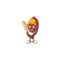 Funny smiling sweet potatoes cartoon mascot with baseball
