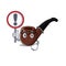 Funny smoke pipe in with sign warning cartoon character