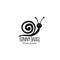 Funny snail, black silhouette for your design