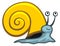 Funny snail. Cute cartoon slug in shell