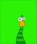 Funny snake on a green background