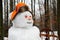 Funny Snowman with carrot nose and eyes.