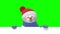 Funny snowman in santa hat greeting and smiling. All animations have the same poses at the start and the end, two