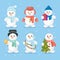 Funny snowmen set.