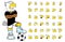 Funny Soccer futbol young eagle cartoon expressions set collection
