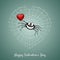 Funny spider in Valentine\'s Day