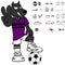 Funny Sporty dog soccer cartoon set expressions