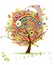 Funny spring tree for your design