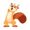 Funny Squirrel with Bushy Tail Feeling Sleepy Yawning Expressing Emotion Vector Illustration