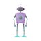 Funny Standing Humanoid or Robot with Antenna as Artificial Intelligence Vector Illustration