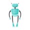 Funny Standing Humanoid or Robot with Antenna as Artificial Intelligence Vector Illustration