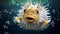funny star fish with mouth generated by AI tool