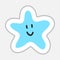 Funny Star Smile sticker in retro style