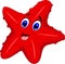 Funny starfish cartoon posing