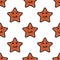 Funny starfish kawaii. Vector seamless pattern. Design for fabric, textile
