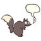 funny startled squirrel cartoon with speech bubble