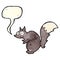 funny startled squirrel cartoon with speech bubble