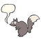 funny startled squirrel cartoon with speech bubble