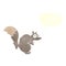 funny startled squirrel cartoon with speech bubble