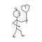 Funny Stick figure hand drawn style for print