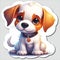 Funny sticker with a cute puppy. There is a PNG file.