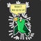 Funny sticker green cartoon shock bird - what did you say