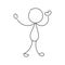Funny Stickman hand drawn style for print
