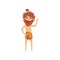 Funny stone age prehistoric man, primitive cavemen cartoon character vector Illustration on a white background